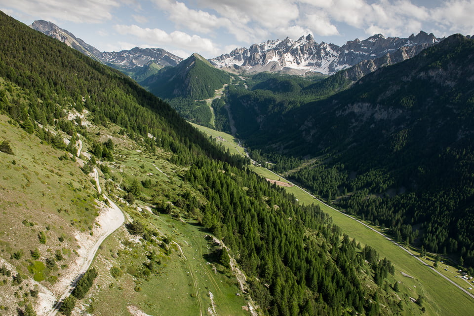 Queyras vue du ciel à Ceillac en parapente