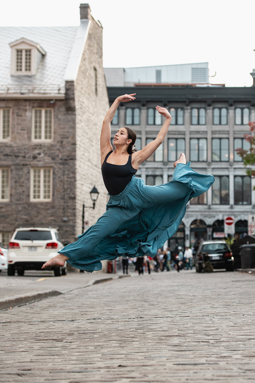 jumping ballerina dancer old port montreal